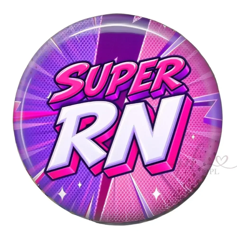 Super RN Badge Reel Registered Nurse Superhero Comic Book ID Holder Nurse Gift